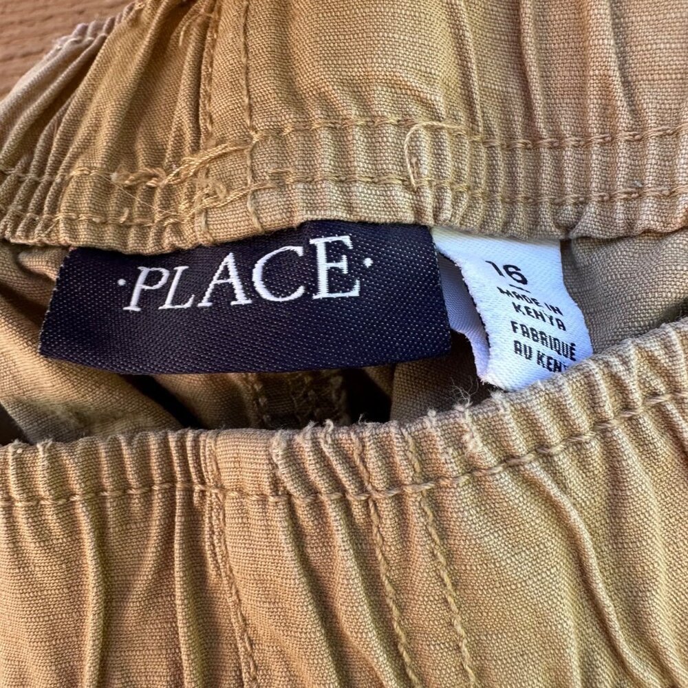 Boys Cargo Shorts Size 16 Place Adjustable Waist Khaki Cotton Casual Outdoor Wea - Picture 2 of 7